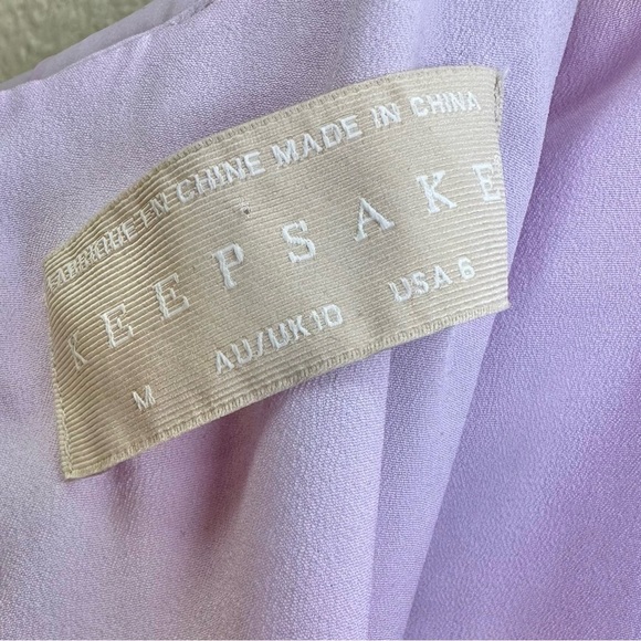 KEEPSAKE the Label Pretty One Side Drape Lilac Floral Mini Ruffle Dress - Picture 4 of 7